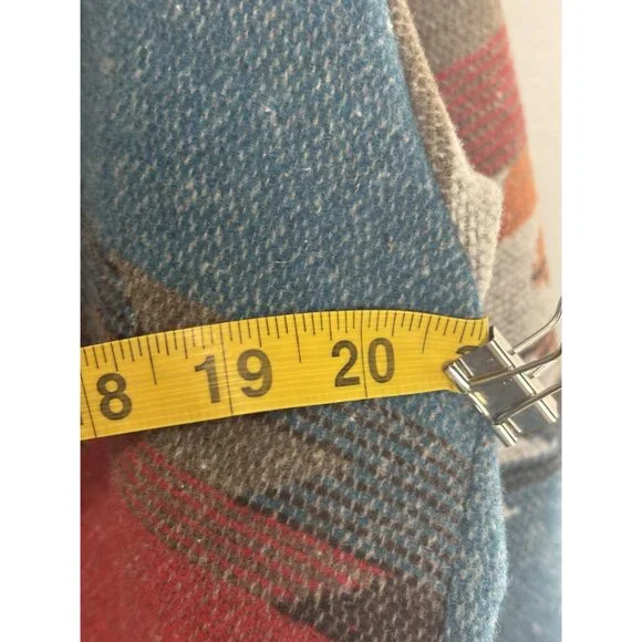 Southwestern Style Button-Down Cropped Jacket With Frayed Hem & Pockets - Picture 12 of 14